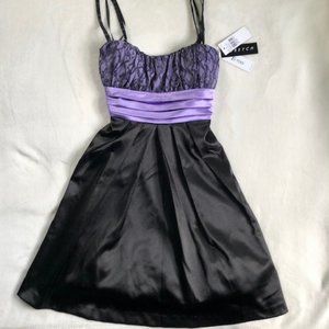 Elegant Short Satin/Lace Dress